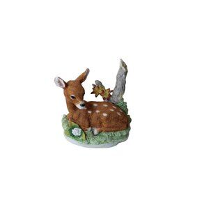 Homeco Spotted Deer Figurine Fawn Vintage Reclining 91438